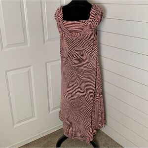 Mlle Gabrielle Zebra Print off the shoulder mauve woman’s size 16W party dress